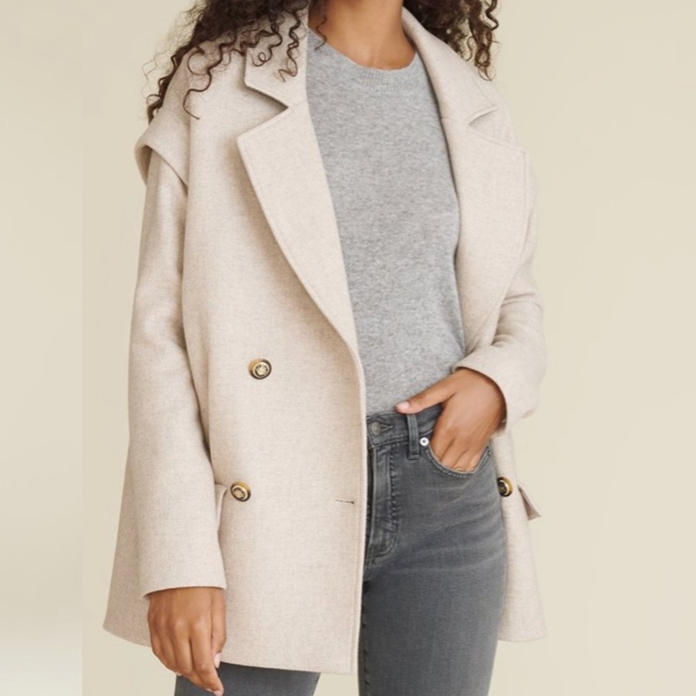 Veronica Beard Ikaria Oversized Dickey Coat Oatmeal XL
